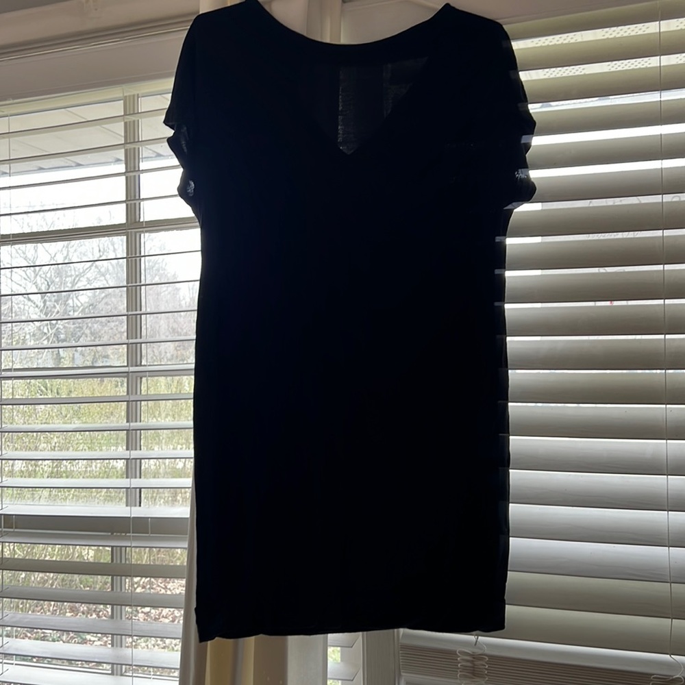 Gap V-back black jersey tunic dress size small
